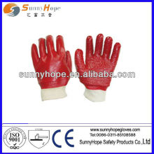 Towel liner PVC glove with knit wrist